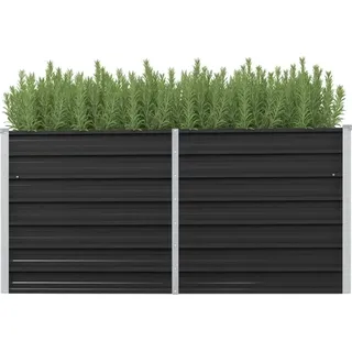 Garten-Hochbeet Anthrazit 160 x 40 x 77 cm Verzinkter Stahl - Dunkelgrau