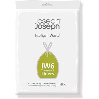 Joseph Joseph IW6 30-Liter Abfallsäcke, Müllbeutel (20er-Pack) - Transparent