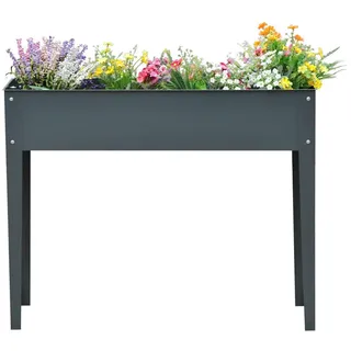 Outsunny Hochbeet 100 x 30 x 80 cm Dunkelgrau