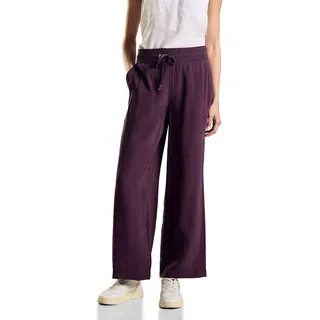 STREET ONE Damen A377878 Cupro Wide Leg Hose, Dark Berry Purple, 42W / 30L EU