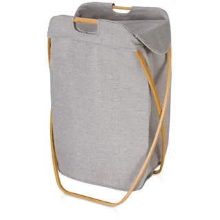 Möve Wäschekorb Bamboo 39x46x66cm - Holz Silber