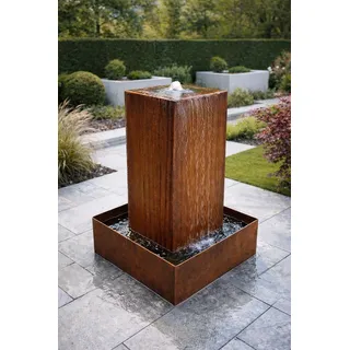 ESTEXO Gartenbrunnen Cortenstahl Brunnen Zierbrunnen Set Springbrunnen Rost 50x50x80 cm
