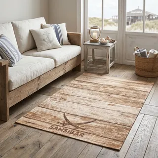 Sansibar Keitum 009 Webteppich 130 x 190 cm Braun