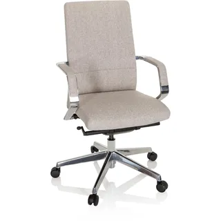 hjh OFFICE 601007 Profi Bürostuhl BESSONA Stoff Beige Designer Drehstuhl mit Armlehnen, Sitztiefe verstellbar, ergonomisch