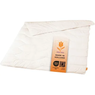 sleepling Schurwolle Sommerdecke 200x200 cm, Sommer Bettdecke, 100% Baumwolle, Sommerbettdecke 200 x 200 cm, leichte & dünne Decke, 100% Tesselaar Schaf, Made in Holland, Oeko-TEX, selbstreinigend