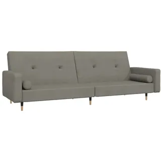 vidaXL Schlafsofa 2-Sitzer mit 2 Kissen Hellgrau Samt - Grau