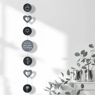 Spetebo Filzgirlande mit Spruch 1 Stück Motiv 2-Fach Sortiert - 145 cm - Deko Girlande aus Filz zum hängen - Raum Fenster Dekoration Windspiel