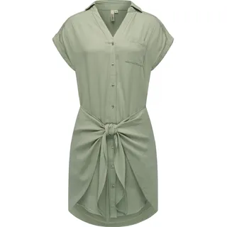 Blusenkleid RAGWEAR "Blusenkleid Bahaya", Damen, Gr. XL, N-Gr, grün (dusty grün), Obermaterial: 100% Viskose CV., Kleider Blusenkleid