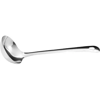 Fackelmann Schöpflöffel 30 cm LARA, Küchenhelfer aus Edelstahl, Soßenlöffel mit praktischer Öse (Farbe: Silber), Menge: 1 Stück