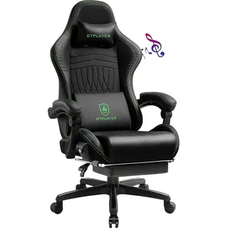 GTPLAYER Gaming-Stuhl ACE PRO, Ergonomischer Bürostuhl Neigbare Armlehnen Mit Fußstütze, Hi-Fi Lautsprecher, Beeindruckende Klang-atmosphäre, Grün - Grün