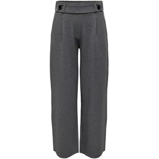 JdY Damen Jdygeggo New Long Pant JRS Noos Bundfaltenhose, Medium Grey Melange/Detail:Black Buttons, XXS / 30L EU