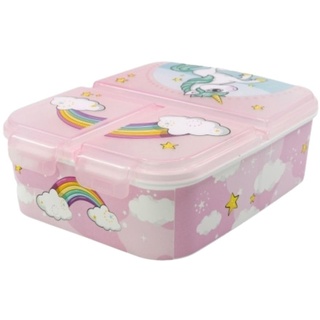 My sweety pop - Brotdose - Lunchbox - für Kinder - Krippe - Kindergarten - Schule - Urlaub - Mahlzeit - 19,5 cm - Geschenkidee - 3 Fächer - Einhorn - Rosa - Mädchen