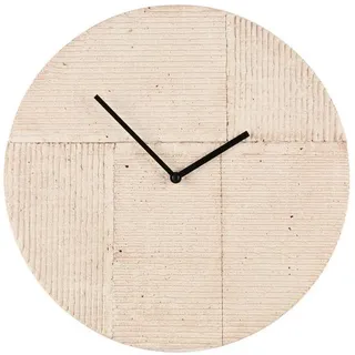 Wanduhr Zement Alex Ø 36,5 cm , Beige , Stein , 36.5x36.5x4 cm , Dekoration, Uhren, Wanduhren