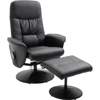 Homcom HOMCOM Massagesessel mit Ottomane TV-Sessel Relaxsessel 145° Neigung schwarz 700-113V01 - Schwarz