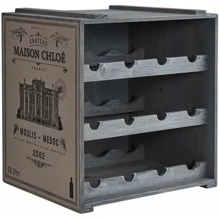 Butlers Weinregal Vinothek , Taupe , Holz , 32x39x36 cm , Weinregale