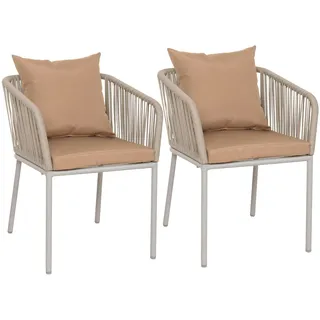 Mendler Gartenstuhl HWC-N41 55 x 75 x 75 cm grau 2 St.