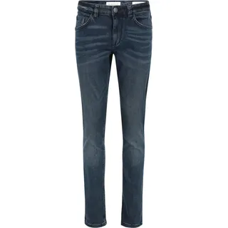 Tom Tailor Herren Marvin Straight Jeans mit Taschendetails, blau, Logo Print, Gr. 31/32