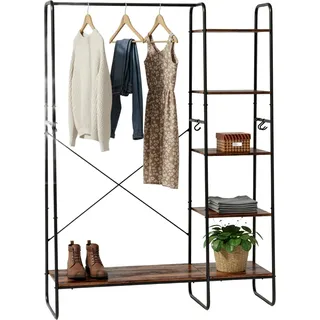 relaxdays Kleiderständer mit Schuhablage - Schwarz