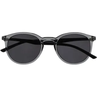 OPULIZE Met Sonnenbrille Schlank Runder Rahmen Federscharniere Kratzfeste Getönte Linse UV400-Schutz Transparent Grau Schwarze Bügel Herren Damen S60-7