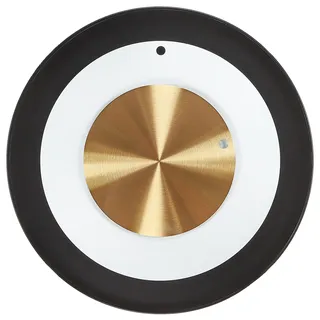 Beliani Wanduhr Schwarz Weiß, Gold Metall 30x30x3 cm Dekoration, Uhren, Wanduhren