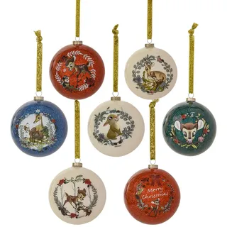 Disney Bambi 70 mm Weihnachtskugeln Set 7 Baumschmuck Anhänger