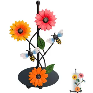 Papierrollenhalter Küche Stehend, Küchenrollenhalter Schwarz, Eisen Sonnenblume Papierhandtuchhalter, Stehend Serviettenhalter, Kreative Dekoration für Zuhause, Café, Restaurant, Küche