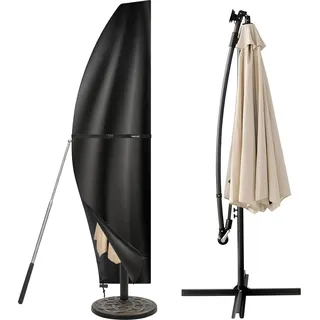 Schutzhülle für Sonnenschirm, 3 m, Schirm mit Stock, 420D-Oxford-Stoff, Sonnenschirmhülle, wasserdicht, UV-beständig, winddicht, Abdeckung für Sonnenschirme (265 x 40/70/50 cm)