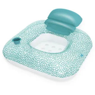 Bestway Schwimmsessel mit Klappkissen 89x87x38 cm – Aufblasbarer Pool Sessel, Wasserliege mit Getränkehalter & Verstellbarer Rückenlehne, Pool Lounge aus robustem PVC für den Sommer