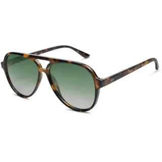 SOJOS Polarisiert Sonnenbrille Damen Herren Retro Oval Brille 70er Vintage Groß Sonnenbrille SJ2201 mit UV400 Schutz, Schildpatt Rahmen/Grün Linse