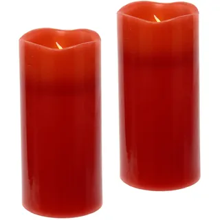 Flair Flower LED Kerzen Echtwachs 12,5 cm 5,5 cm rot
