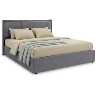 Idimex Polsterbett Yaro 160x200 cm dunkelgrau , Dunkelgrau , Textil , Mode , 160x200 cm , Schlafzimmer, Betten, Polsterbetten