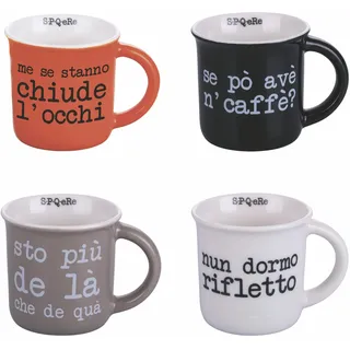 Villa d'Este Home Tivoli Set 4 Kaffeetassen 100 ml Porzellan S.P.Q.eRe