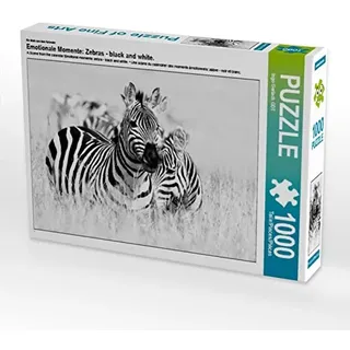 CALVENDO Puzzle EIN Motiv aus dem Kalender Emotionale Momente: Zebras - Black and White. 1000 Teile Puzzle quer | Lege-Größe cm Foto-Puzzle für glückliche Stunden