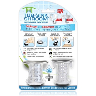 TubShroom SinkShroom Abflussschutz Haarfänger für Badewanne und Waschbecken, Chrom