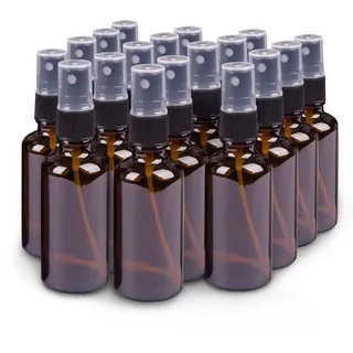 hmaimas Kleine bernsteinfarbene Glas-Sprühflaschen für ätherische Öle, leer, feiner Nebel, Mini-Sprühflaschen, 57 ml, 18 Stück