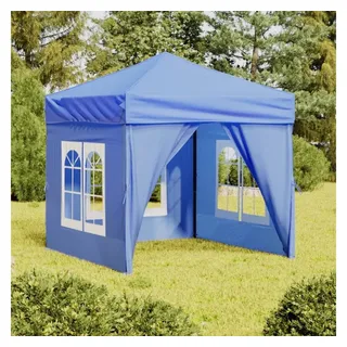 Partyzelt Faltbar mit Seitenwänden Blau 2 x 2 m