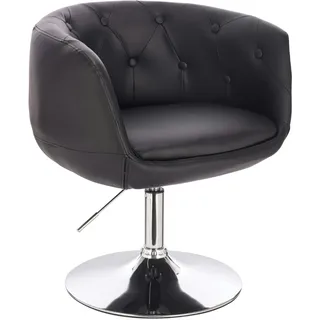 Svita Panama Retro Loungestuhl Cocktailsessel Schwarz Kunstleder Tellerfuß