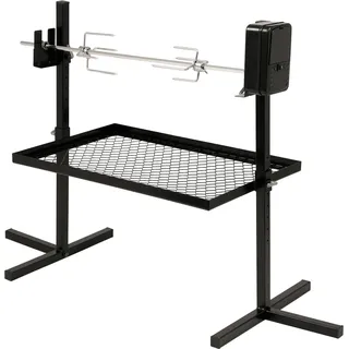 BBQ-Toro mobiles Grillspieß Set 70 cm für Lagerfeuer, Camping, Angelausflug, Drehspieß Grillzubehör - Silber