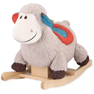 B. toys Schaukelpferd Schaf aus weichem Plüsch und hochwertigem Holz– BPA-freies Schaukeltier zum Aufsitzen für Kinder und Babys ab 18 Monaten