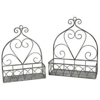 Ambiente Haus Wandregal 2er Set 37 x 16 x 45 cm Grau