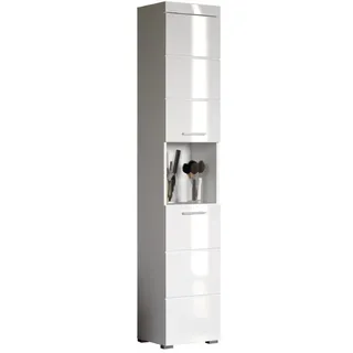 trendteam Amanda Hochschrank 37 x 190 x 31 cm Weiß Metall/MDF/Spanplatte