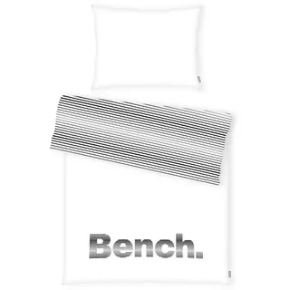 Bench Lizenzbettwäsche , Schwarz, Weiß , Textil , Schriftzug , 140x200 cm , Oeko-Tex® Made IN Green , atmungsaktiv, hautfreundlich , Heimtextilien, Bettwäsche & Leintücher, Kinderbettwäsche