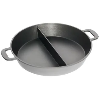 AMT Gastroguss Großraumpfanne/Grillpfanne für Garten und Profibereich, Ø 50 cm, 7 cm hoch, mit Mittelsteg, nicht induktionsgeeignet, Lotan® Antihaft-Veredelung, Gusspfanne (Aluguss), AMZN-750S