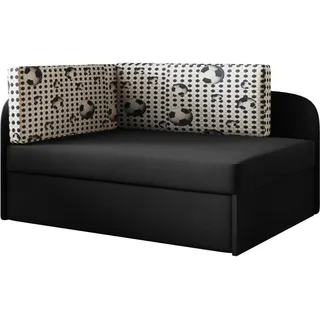 Kaiser Möbel Kinderbett Kindersofa mit schlaffinktion und bettkasten, wachsendes Bett WINNIE Schwarz-Ball Links - Schwarz