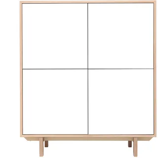 Highboard skandinavisch Holz Weiß 125 cm SID