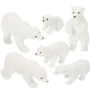 Gogogmee 6Er Set Miniatur Eisbär Figuren Aus Harz Weiß Für Gartendekoration Mikrolandschaften Puppenhaus Schreibtischdeko Lebensechte Tierhandwerk