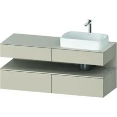 Duravit Qatego Konsolenwaschtischunterbau, 2 Auszüge, 2 Schubkästen, Ausschnitt rechts, 1400x550x600mm, Nische Taupe Supermatt, QA4766083, Farbe: taupe supermatt