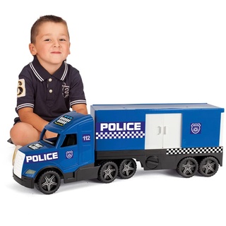 Wader 36200 - Magic Truck Polizeieinsatzfahrzeug mit Seitentür, ab 3 Jahren, ca. 79 cm, ideal als Geschenk für kreatives Spielen