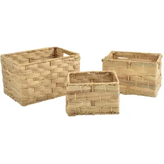 MSV 3er Set Körbe aus Wasserhyazinthe