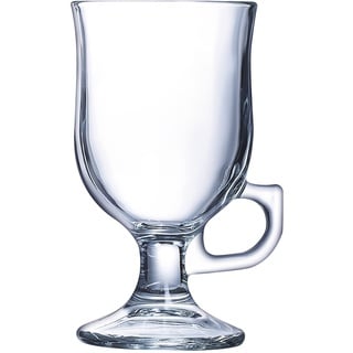 Arcoroc ARC 37684 Irish Coffee Kaffeeglas mit Henkel, 240ml, Glas, transparent, 6 Stück